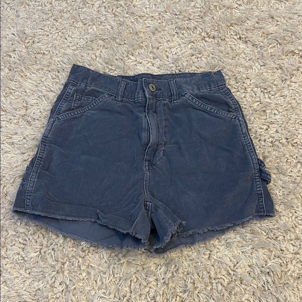 Women's Blue Corduroy Shorts